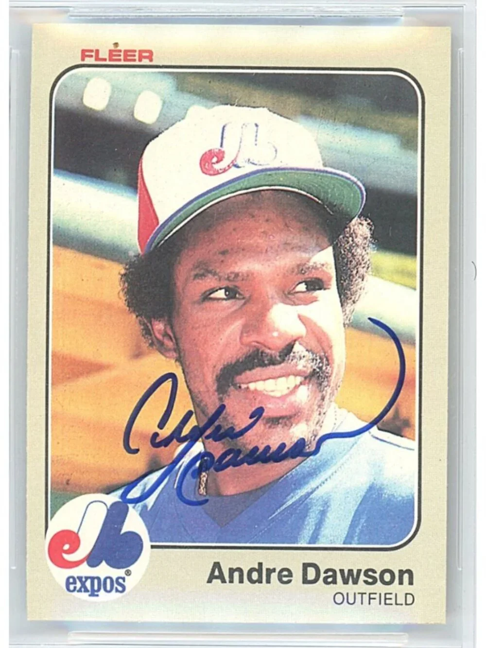 Andre Dawson Signed 1983 Fleer #280 Montreal Expos BGS Auto 10 BAS Slab Card